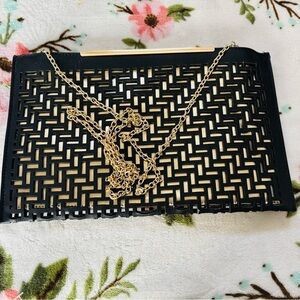 NY&CO NWOT gold and black chain purse